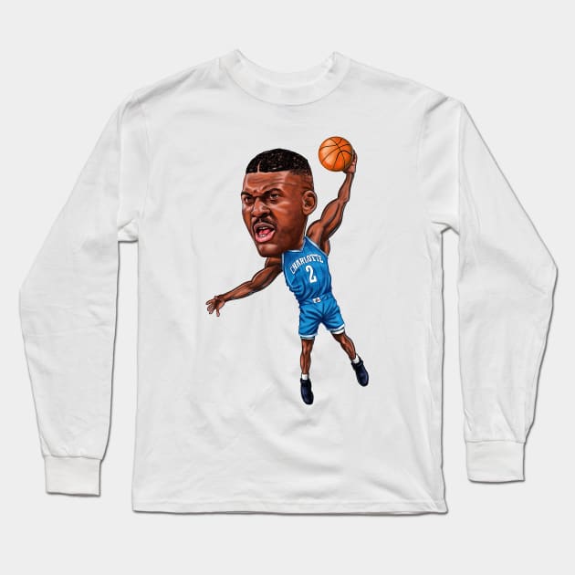 Larry Johnson Caricature Long Sleeve T-Shirt by tabslabred